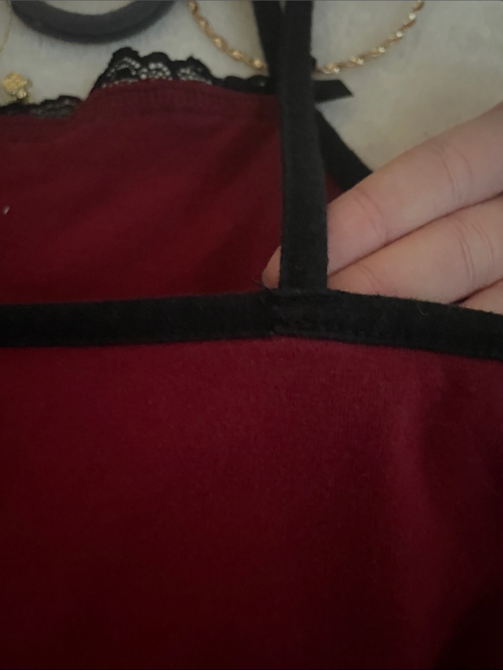 ROMWE Burgundy Crop Cami with Black Cat Embroidery - Picture 6 of 7